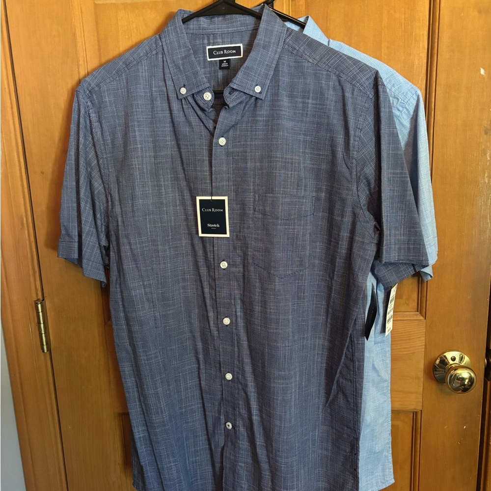 Club Room Blue Casual Button Down Shirts